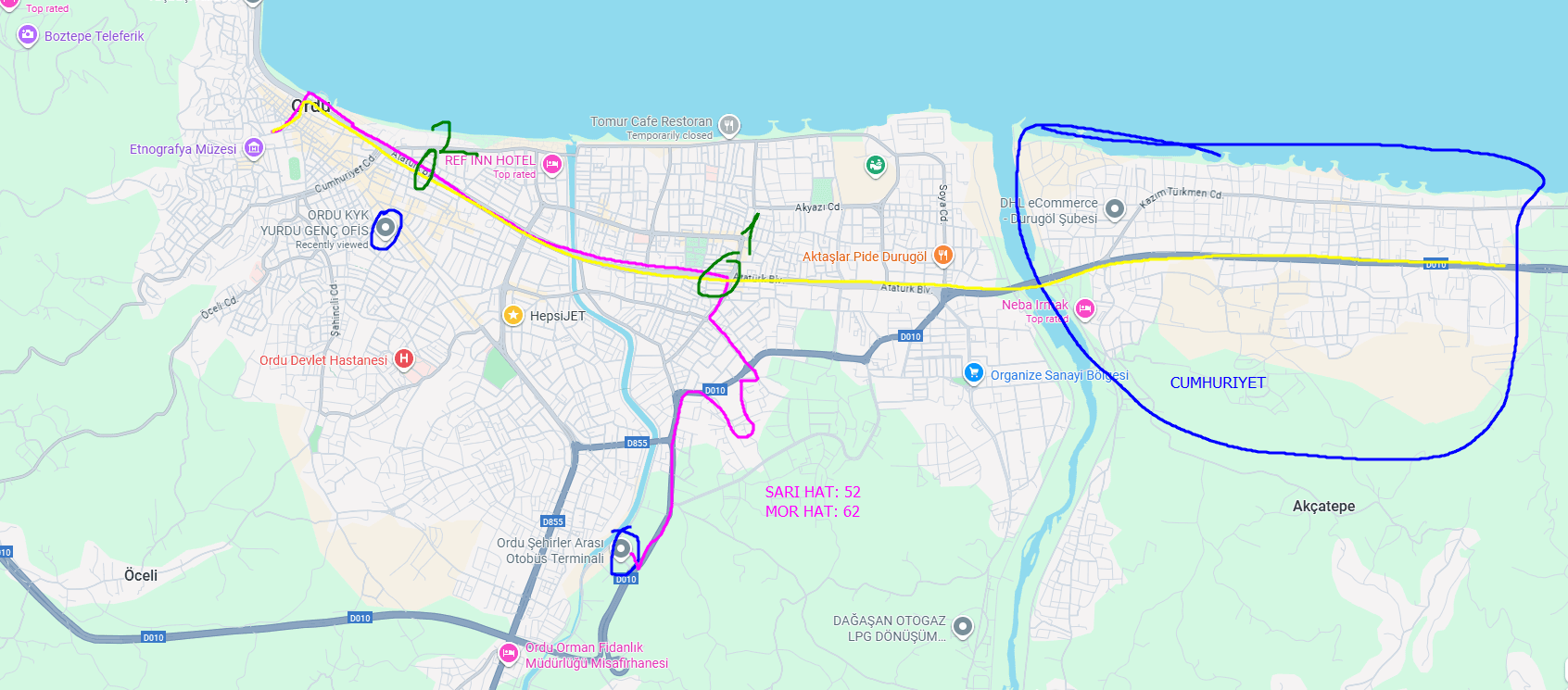 Ordu Terminal Maps