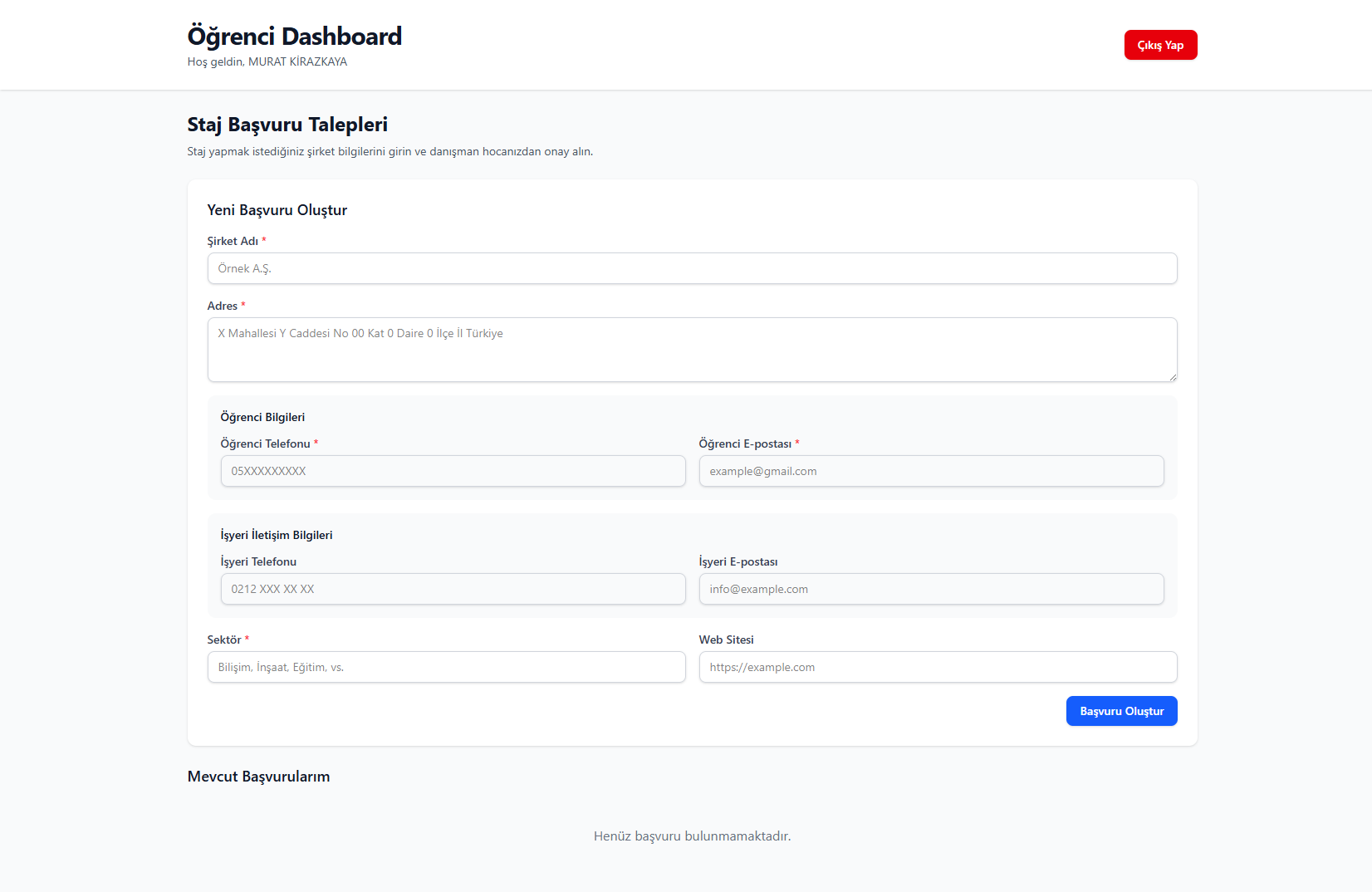 Öğrenci Görünümü